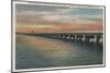 Million Dollar Bridge over Manatee River, Florida - Florida-Lantern Press-Mounted Art Print