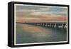 Million Dollar Bridge over Manatee River, Florida - Florida-Lantern Press-Framed Stretched Canvas