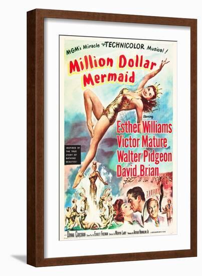 Million Dollar Mermaid, Esther Williams, Victor Mature, David Brian, 1952-null-Framed Art Print
