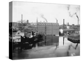 Mills and Smokestacks in Lowell, Massachusetts-null-Stretched Canvas