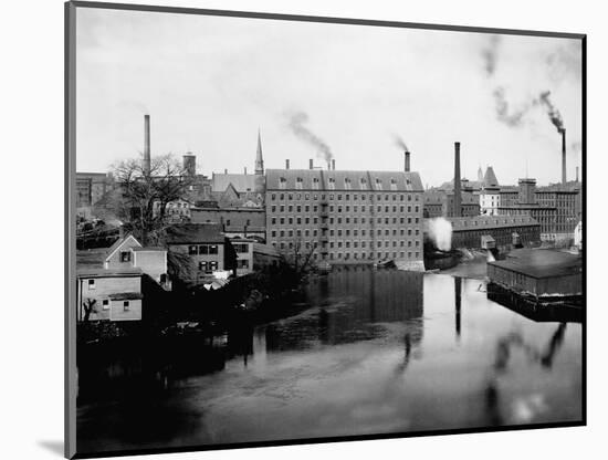 Mills and Smokestacks in Lowell, Massachusetts-null-Mounted Photographic Print