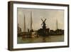 Mills at Dordrecht, 1872 (Oil on Canvas)-Charles Francois Daubigny-Framed Premium Giclee Print