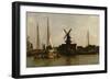 Mills at Dordrecht, 1872 (Oil on Canvas)-Charles Francois Daubigny-Framed Premium Giclee Print