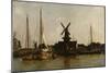 Mills at Dordrecht, 1872 (Oil on Canvas)-Charles Francois Daubigny-Mounted Giclee Print