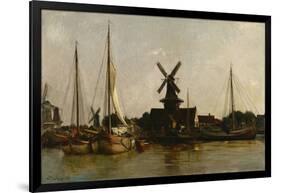 Mills at Dordrecht, 1872 (Oil on Canvas)-Charles Francois Daubigny-Framed Giclee Print