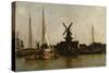 Mills at Dordrecht, 1872 (Oil on Canvas)-Charles Francois Daubigny-Stretched Canvas