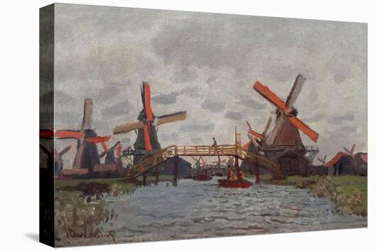 Mills at Westzijderveld Near Zaandam, 1871-Claude Monet-Stretched Canvas