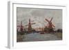 Mills at Westzijderveld Near Zaandam, 1871-Claude Monet-Framed Giclee Print