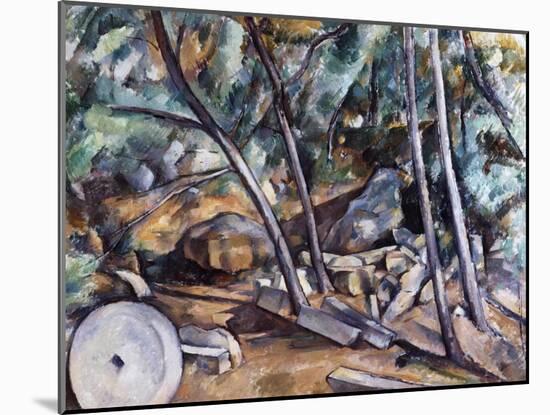 Millstone in the Park of the Chateau Noir-Paul Cézanne-Mounted Giclee Print