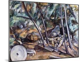 Millstone in the Park of the Chateau Noir-Paul Cézanne-Mounted Giclee Print