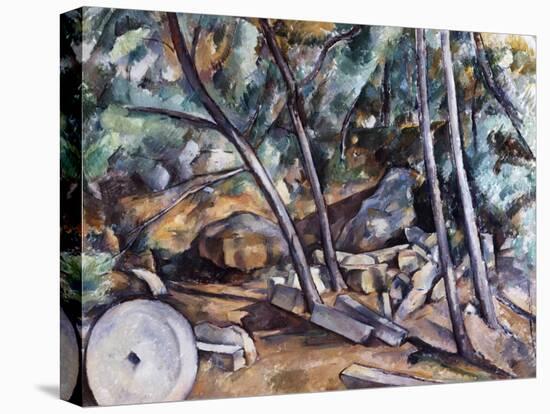 Millstone in the Park of the Chateau Noir-Paul Cézanne-Stretched Canvas