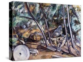 Millstone in the Park of the Chateau Noir-Paul Cézanne-Stretched Canvas