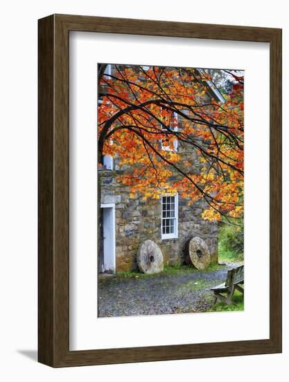 Millstones at a Gristmill During Fall, Cooper Mill, Chatham, New Jersey-George Oze-Framed Photographic Print