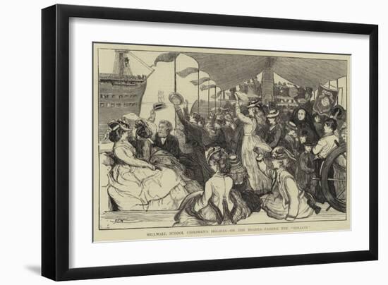 Millwall School Children's Holiday, on the Thames, Passing the Goliath-Francis S. Walker-Framed Giclee Print