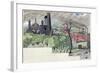 Millworkers Landscape, C.1920-John Northcote Nash-Framed Giclee Print