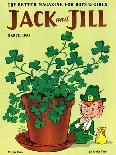 Leprechaun and Clover - Jack & Jill-Milt Groth-Stretched Canvas