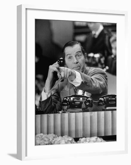 Milton Berle at Fund Raiser for Damon Runyon Memorial Cancer Fund on NBC's Broadcasting Channel-Martha Holmes-Framed Premium Photographic Print