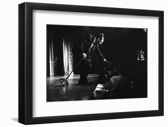 Milton Berle Petting Audience Members Head During Comedy Routine at El Rancho, Las Vegas 1958-Allan Grant-Framed Photographic Print