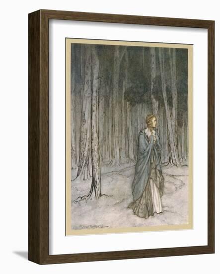 Milton, Comus, Lady Enters-Arthur Rackham-Framed Art Print