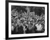 Milwaukee Braves Fans Jam the Streets to Welcome Team Back from Road Trip with Victory Parade-Francis Miller-Framed Photographic Print