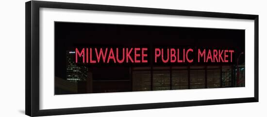 Milwaukee Public Market Neon-Steve Gadomski-Framed Photographic Print