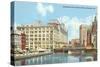 Milwaukee River, Downtown Milwaukee, Wisconsin-null-Stretched Canvas