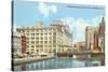 Milwaukee River, Downtown Milwaukee, Wisconsin-null-Stretched Canvas