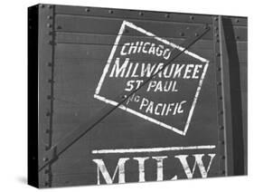 Milwaukee Road Boxcar Showing Logo-null-Stretched Canvas