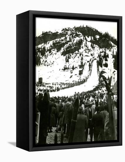 Milwaukee Road Ski Bowl, ca. 1946-null-Framed Stretched Canvas