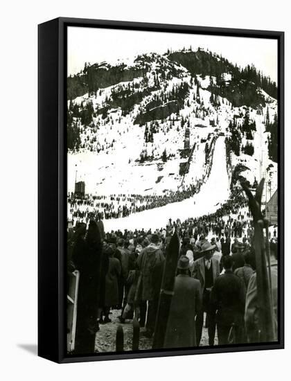 Milwaukee Road Ski Bowl, ca. 1946-null-Framed Stretched Canvas