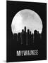 Milwaukee Skyline Black-null-Mounted Art Print