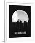 Milwaukee Skyline Black-null-Framed Art Print