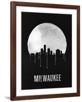 Milwaukee Skyline Black-null-Framed Art Print