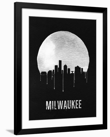 Milwaukee Skyline Black-null-Framed Art Print