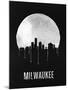 Milwaukee Skyline Black-null-Mounted Art Print