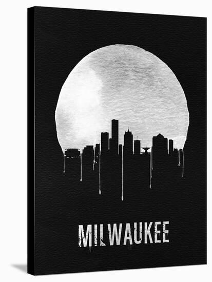 Milwaukee Skyline Black-null-Stretched Canvas