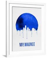 Milwaukee Skyline Blue-null-Framed Art Print