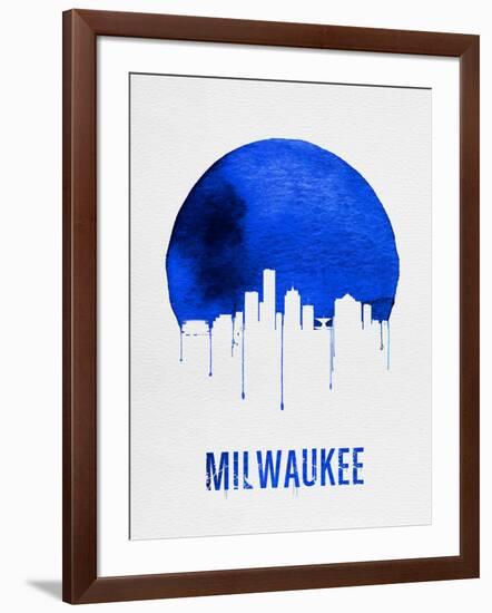 Milwaukee Skyline Blue-null-Framed Art Print