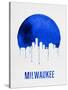 Milwaukee Skyline Blue-null-Stretched Canvas