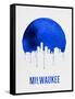 Milwaukee Skyline Blue-null-Framed Stretched Canvas