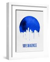 Milwaukee Skyline Blue-null-Framed Art Print