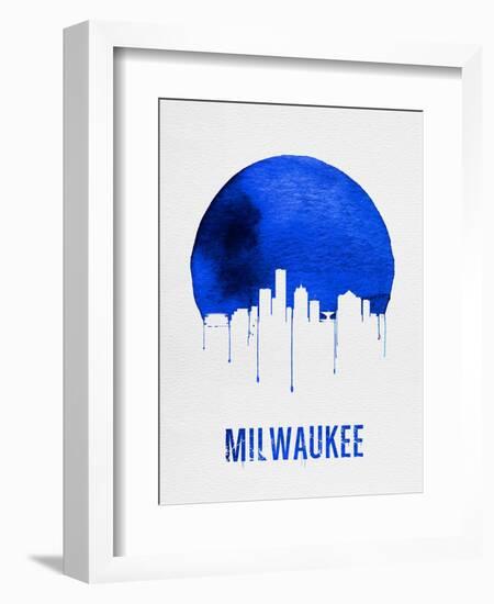 Milwaukee Skyline Blue-null-Framed Art Print