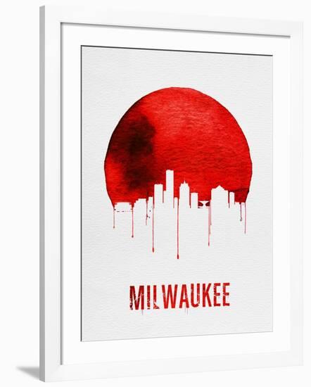 Milwaukee Skyline Red-null-Framed Art Print