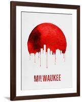 Milwaukee Skyline Red-null-Framed Art Print