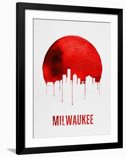 Milwaukee Skyline Red-null-Framed Art Print