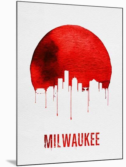 Milwaukee Skyline Red-null-Mounted Art Print