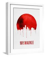 Milwaukee Skyline Red-null-Framed Art Print