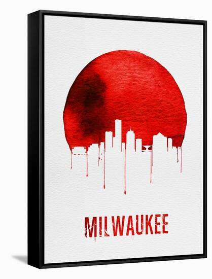 Milwaukee Skyline Red-null-Framed Stretched Canvas