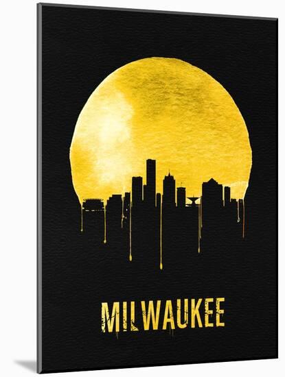 Milwaukee Skyline Yellow-null-Mounted Art Print