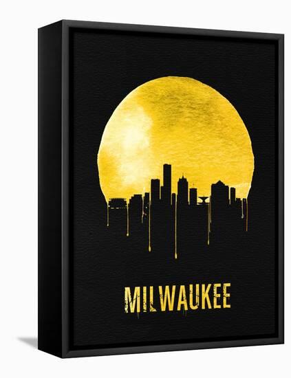 Milwaukee Skyline Yellow-null-Framed Stretched Canvas